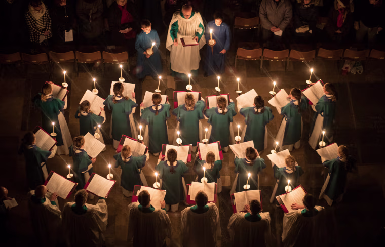 Image: The Darkness To Light Advent Procession Is marked At Salisbury Cathedral