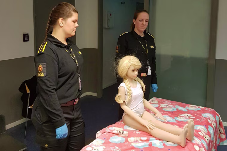 Image: Norwegian customs officials confiscate a sex doll