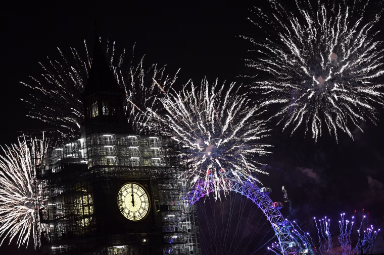 Image: Thousands Gather In London To Ring In 2018 With Firework Celebrations