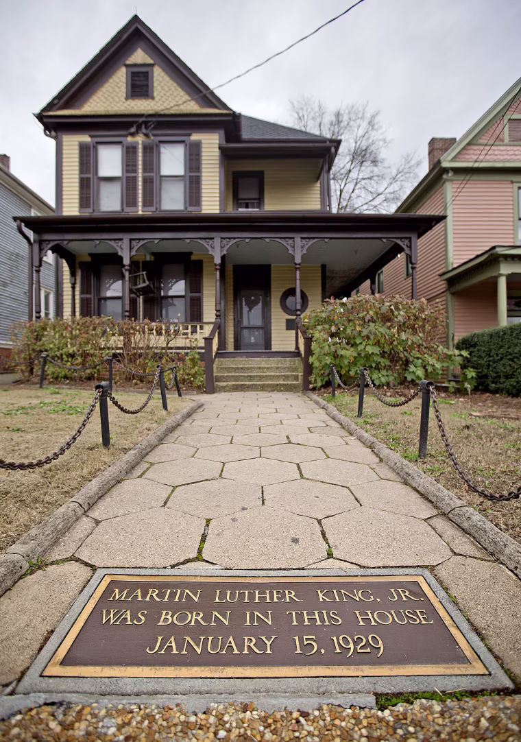 Image: The home where Civil Rights leader Martin Luther King Jr., was born in the historic Sweet Auburn historic district in Atlanta