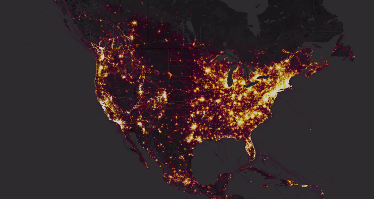 Image: The Strava global heatmap shows public activity shared on the app