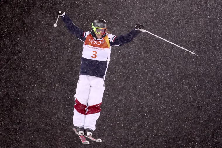 Perrine Laffont of France competes during the freestyle skiing women's moguls final at Phoenix Snow Park on Feb.11.
