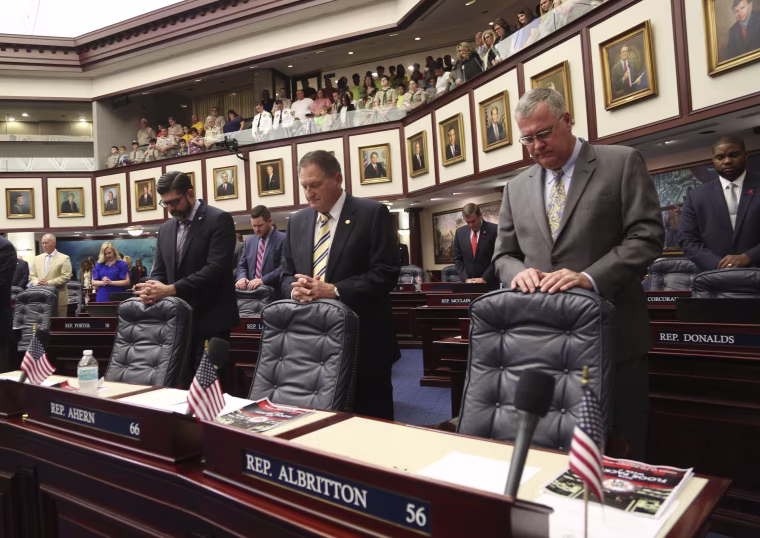 Image: From left, Florida House members Rep. Manny Diaz, Jr., R- Hialeah, Rep. Larry Ahern, R- Seminole, and Rep. Ben Albritton, R- Wauchula,