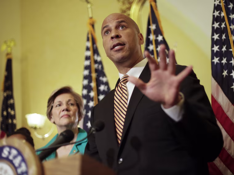 Image: Cory Booker, Elizabeth Warren