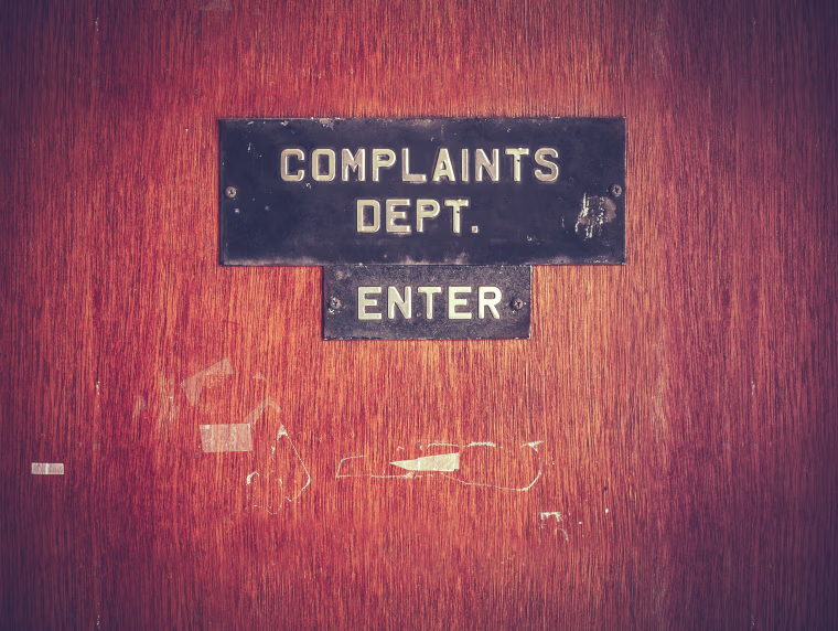 Image: Retro Grunge Complaints Dept Door