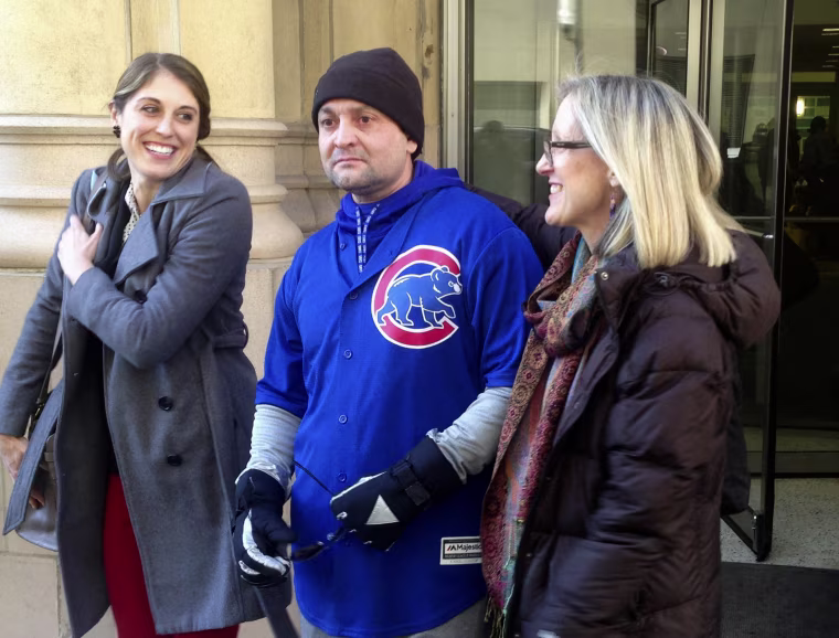 Image: Gabriel Solache after his release from prison