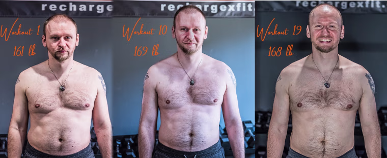 Gene Shirokobrod during his 'dad bod' transformation.