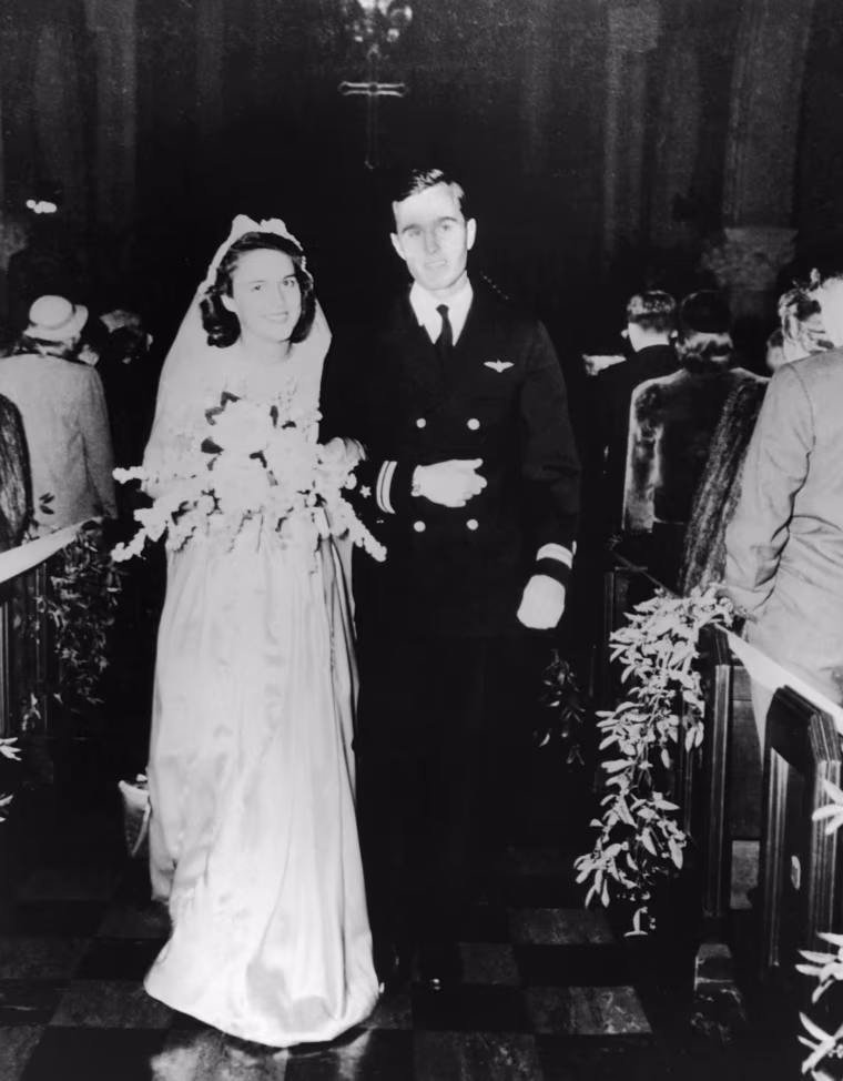 Image: Wedding of George and Barbara Bush