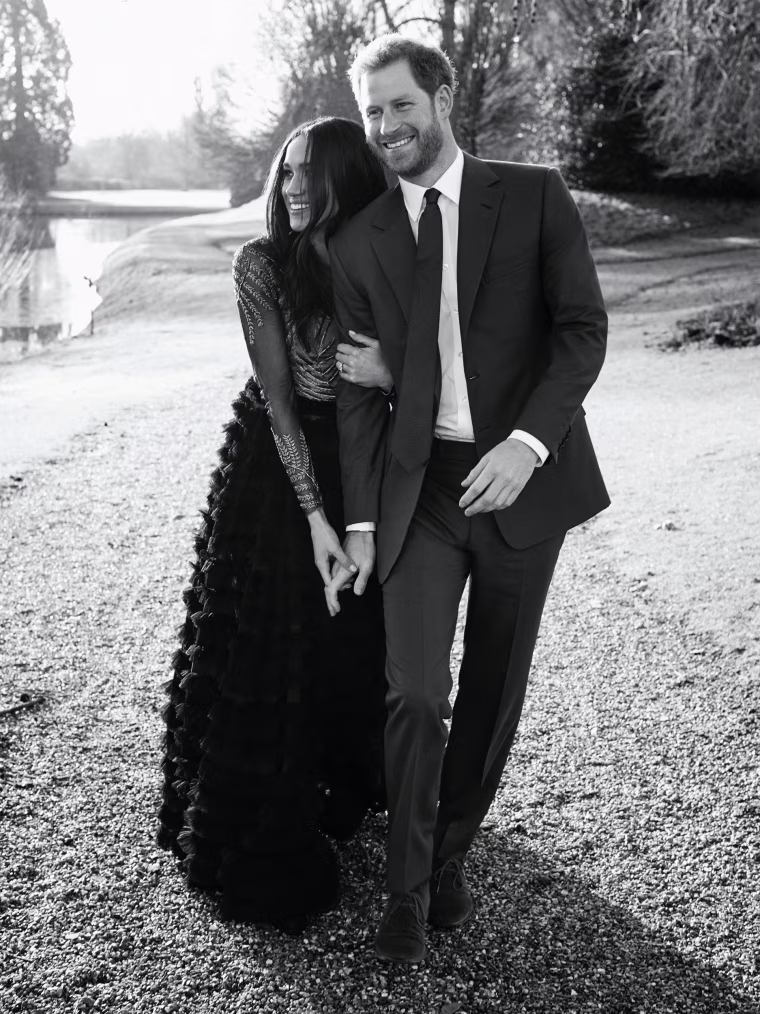 Image: FILE PHOTO: An official engagement photo released by Kensington Palace of Prince Harry and Meghan Markle taken by photographer Alexi Lubomirski, at Frogmore House in Windsor