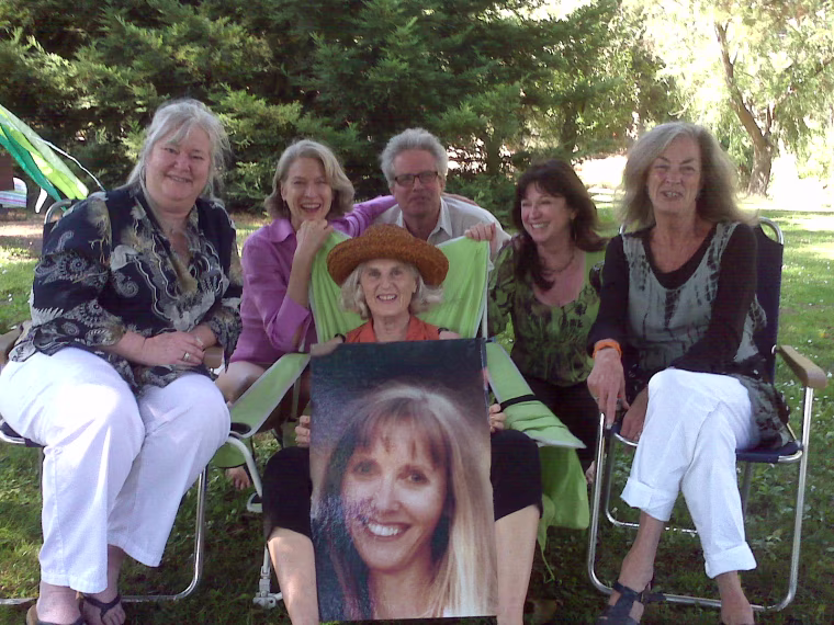 Amber's friends at a celebration of her life in 2011. Nancy Murphy holds the photo of Amber.