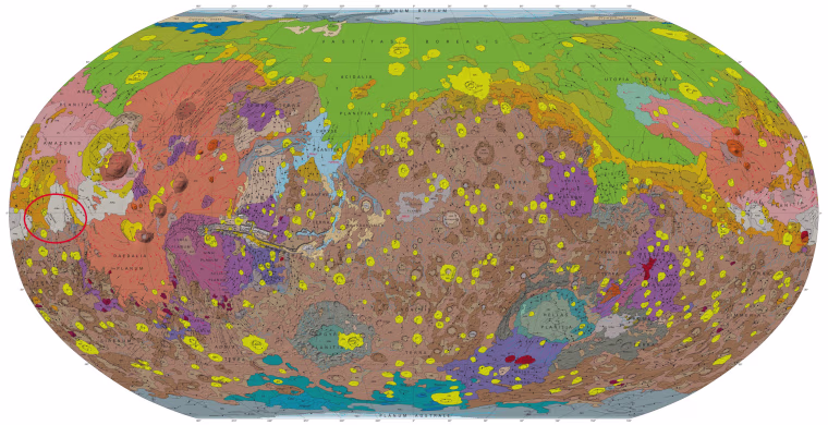 Image: Mars Geographical Map