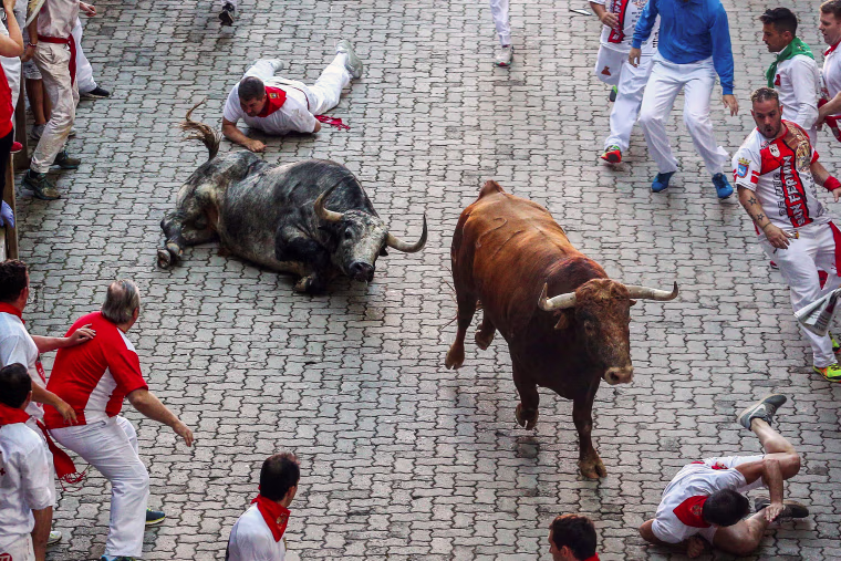 Image: Third bullrun of Sanfermines 2018