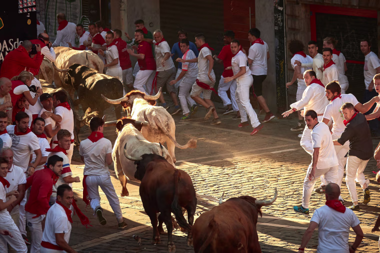 Image: Third bullrun of Sanfermines 2018