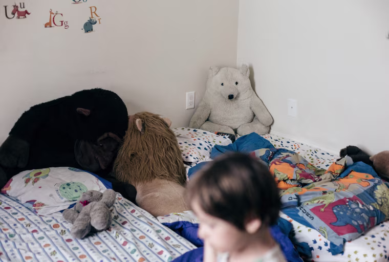 Image: Kadyn and Zyler Sharpe's bedroom in Cambridge