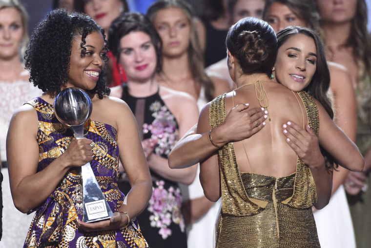 Image: Tiffany Thomas Lopez, Aly Raisman, Danica Patrick