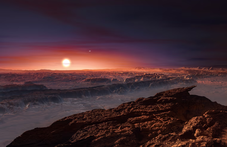Image: Proxima b orbiting the red dwarf star Proxima Centauri
