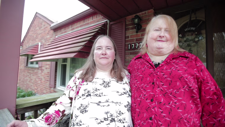 Aimee Stephens and her wife Donna, right.