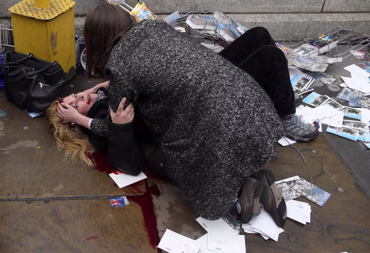 Image: Second-placed series of images of World Press Photo 2018 contest for Spot News Stories - Toby Melville, Reuters - Witnessing the Immediate Aftermath of an Attack in the Heart of London
