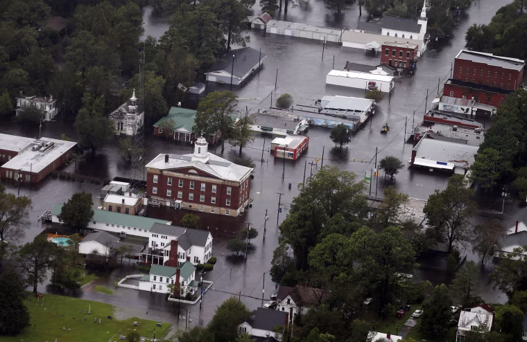 Image: Floodwaters from Hurricane Florence inundate the town of Trenton