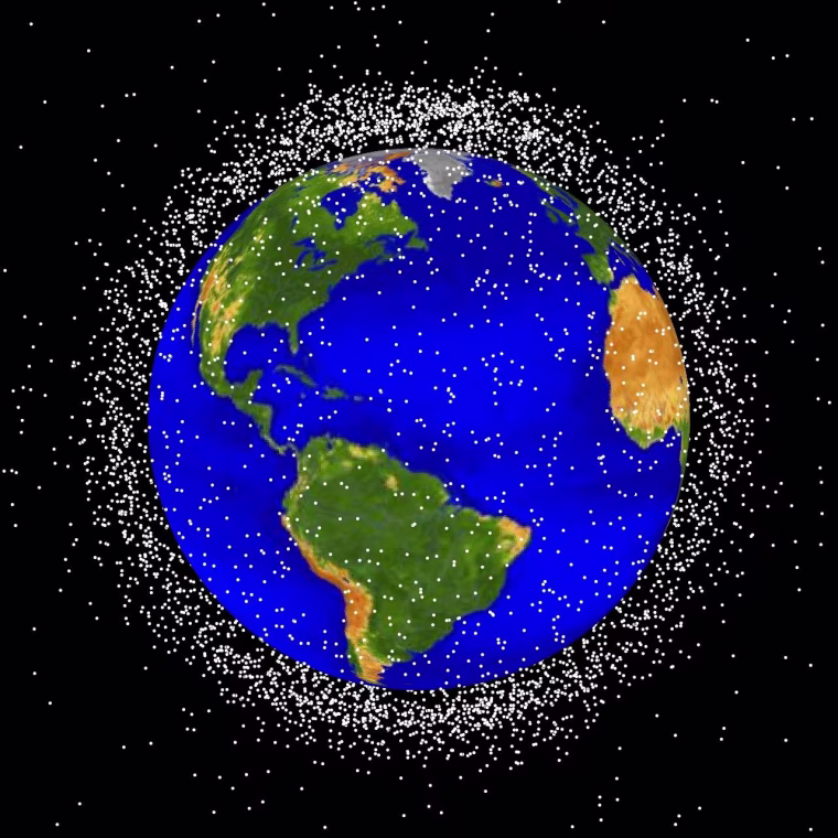 Low Earth orbit (LEO), the region of space within 2,000 km of the Earth's surface, is the most concentrated area for orbital debris.