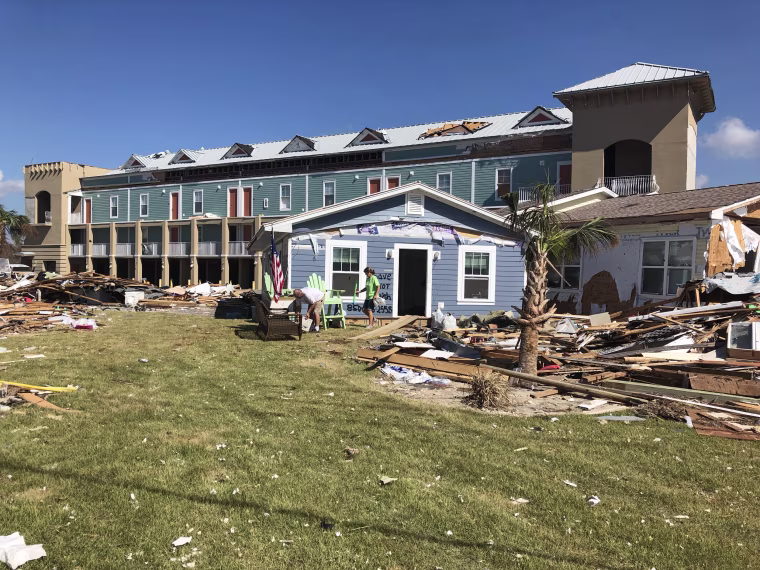 Mark and Kathie Drake's home in Mexico Beach, Florida, was moved 160 yards across a street by Hurricane Michael.