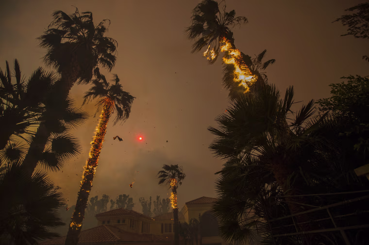 Image: Fast-Spreading Hill Fire Forces Evacuations In California's Ventura County