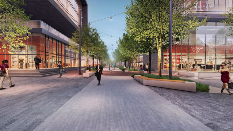 A rendering of Virginia Tech's plans for a new "Innovation Campus."