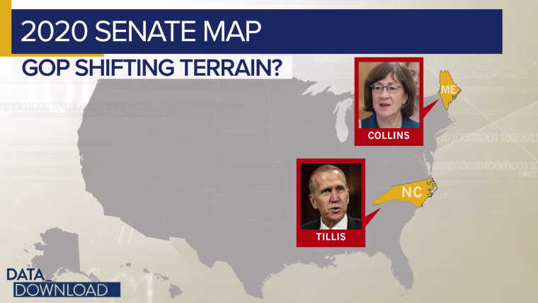 North Carolina is usually a battleground and continuing demographic changes (more college degrees, more racial and ethnic diversity) may make it difficult for Republican Sen. Thom Tillis.