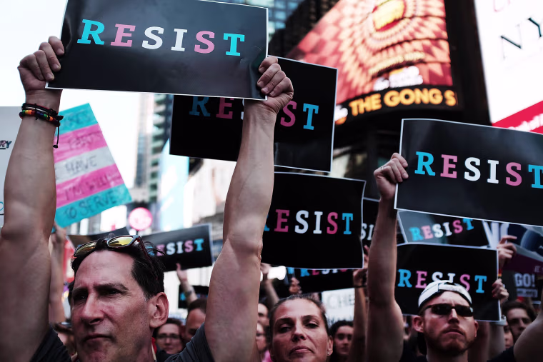 Image: Anti-Trump protesters in Times Square