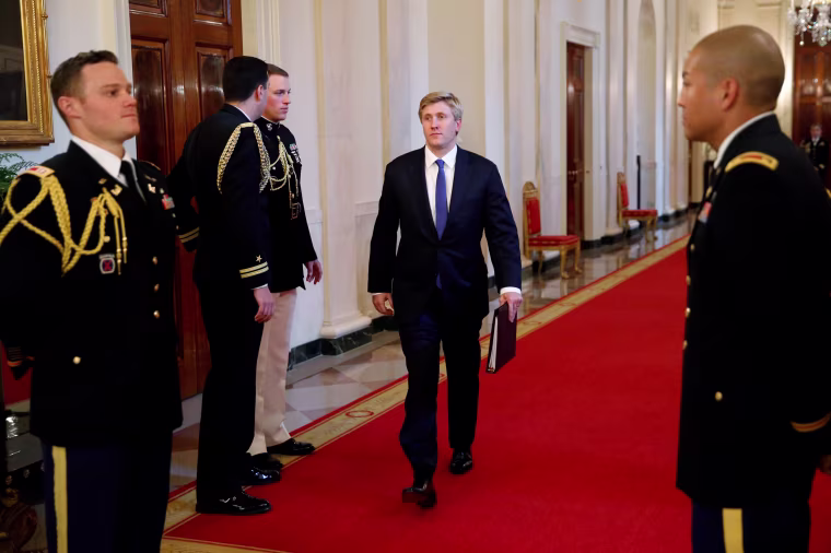 Image: Nick Ayers, Chief of Staff to Vice President Mike Pence, attends a ceremony in the East Room at the White House on Oct. 23, 2017.