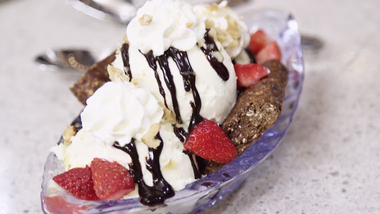 QVC hosts need to know what they can and cannot eat during a live broadcast. Ice cream can sometimes be substituted for frosting or cake batter so it can withstand hot studio lights. Go in for the bite at your own risk!
