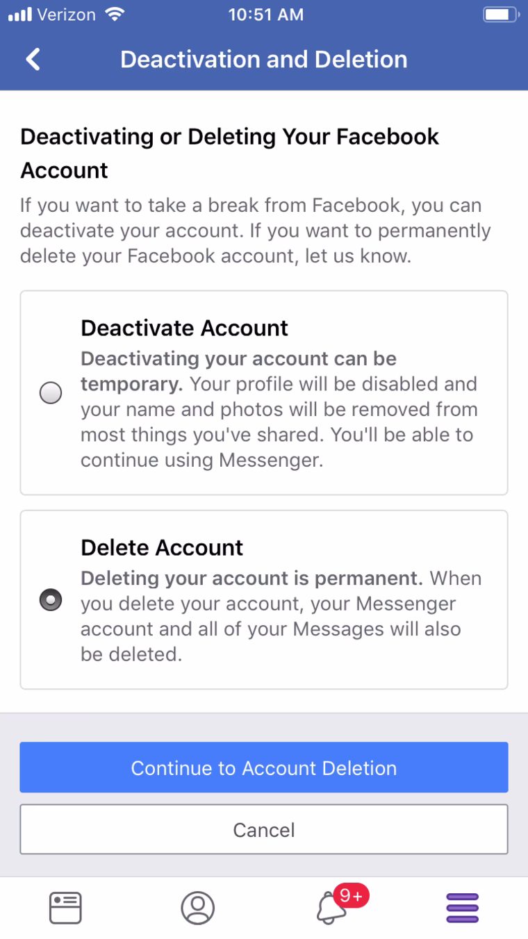 Deactivation and Deletion