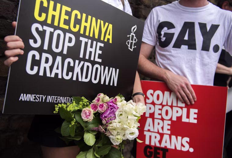 Image: LGBT rights protest outside the Russian Embassy in Central London
