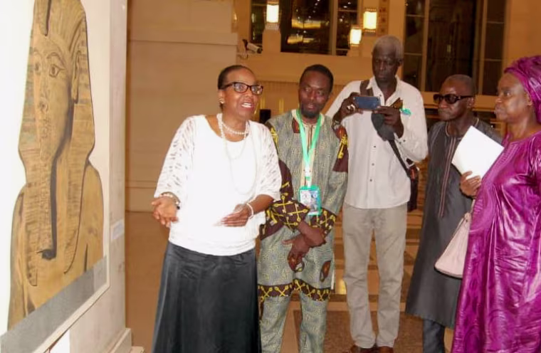 Image: Ana Castillo in November 2017 during the grand opening of the African Diaspora Museum in Dakar, Senagal.