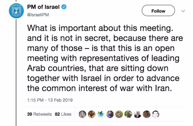 Image; Tweet by PM of Israel