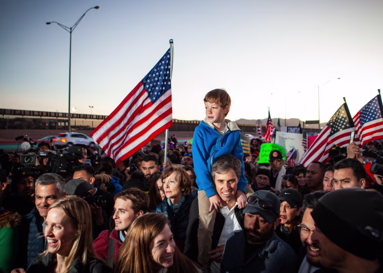Image: ***BESTPIX*** Beto O'Rourke Joins Protest March Against President Trump In El Paso