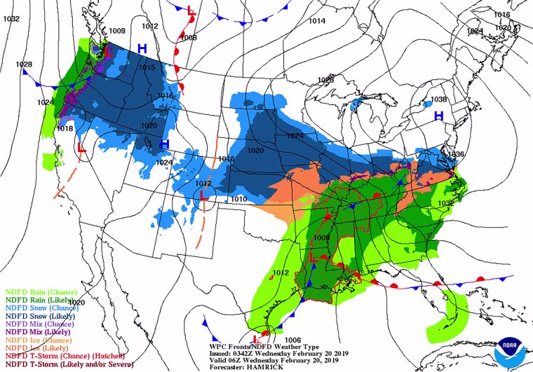 Image: Winter weather forecast for Feb 20, 2019