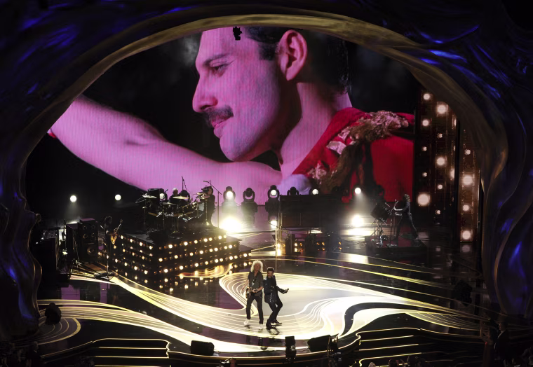 Image: Freddie Mercury, Brian May, Adam Lambert
