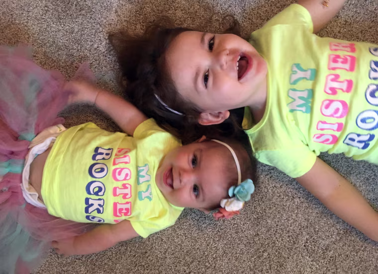 Image: Brenley, left, and Hadley Hathaway.
