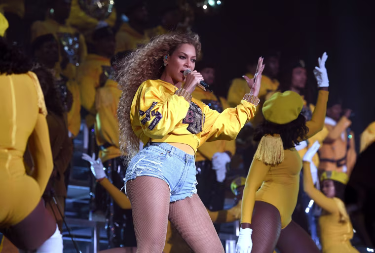 Image: Beyonce Knowles performs onstage during 2018 Coachella Valley Music And Arts Festival Weekend 1 at the Empire Polo Field on April 14, 2018 in Indio, California.