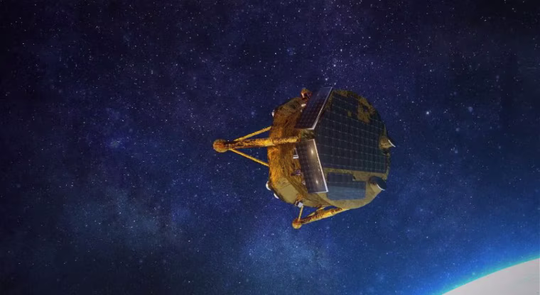 An artist's illustration of the Beresheet moon lander built by SpaceIL and Israel Aerospace Industries.