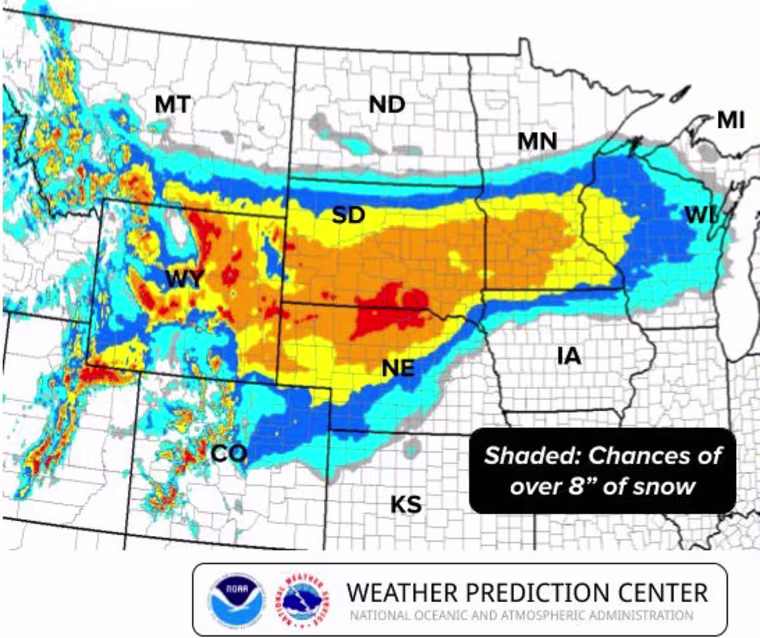 Image: Midweek weather forecast map
