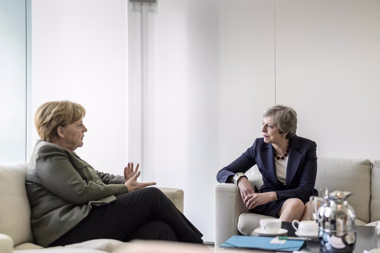 Image: German Chancellor Angela Merkel meets with British Prime Minister Theresa May 