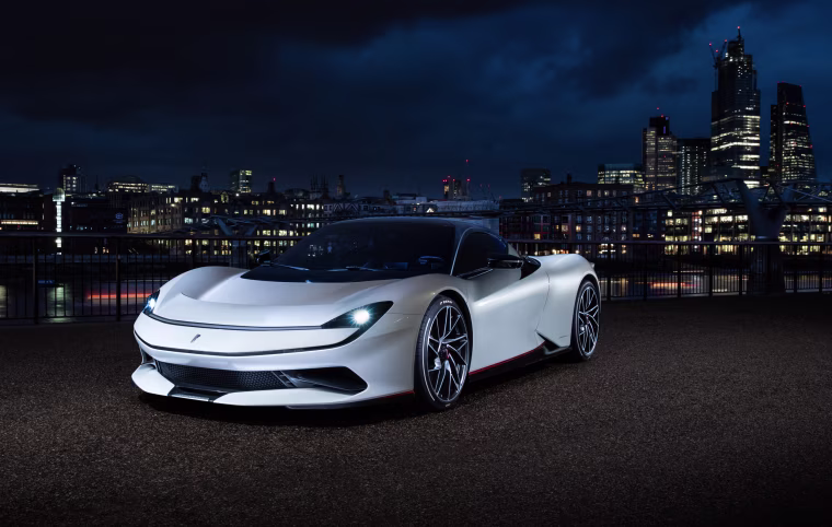 The Pininfarina Battista’s stunning shape houses electric drive technology that lets the hypercar hit 186 mph.