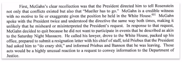 Image: A page from the Mueller report.