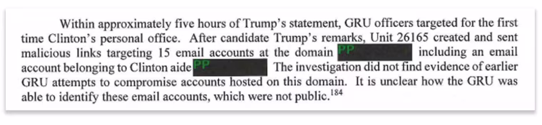 Image: A page from the Mueller report.