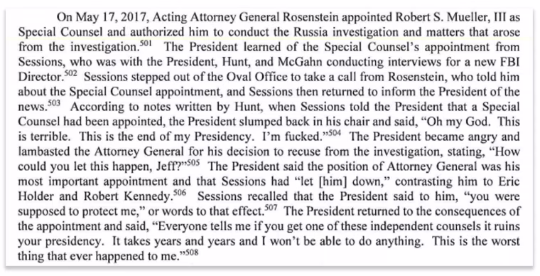 Image: A page from the Mueller report. 