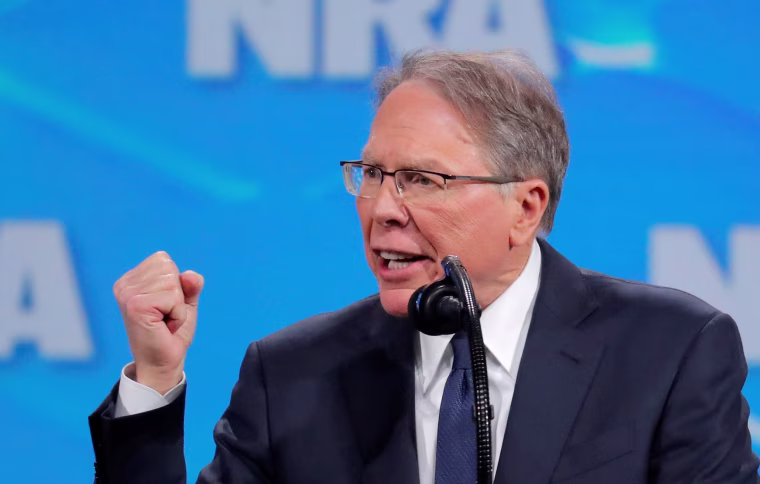 Image: Wayne LaPierre speaks at the NRA annual meeting in Indianapolis