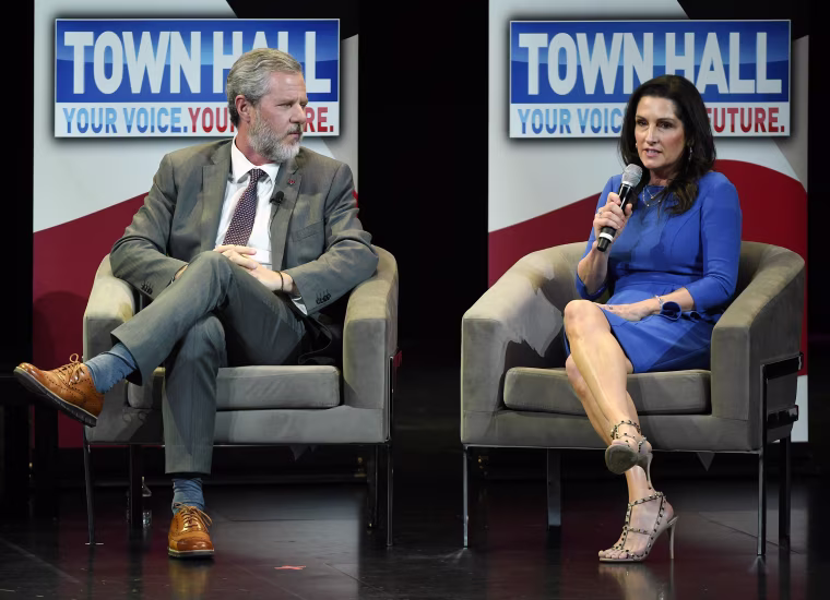 Image: Jerry Falwell Jr, Becki Tilley Falwell