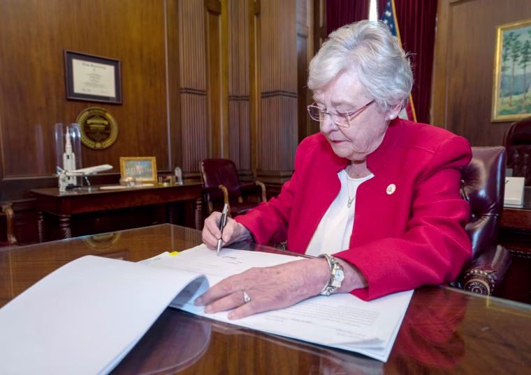 Alabama Governer Kay Ivey signed into law the Alabama Human Life Protection Act, on May 15, 2019.
